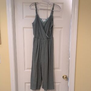 Chic Sage Jumpsuit with Wrap Design